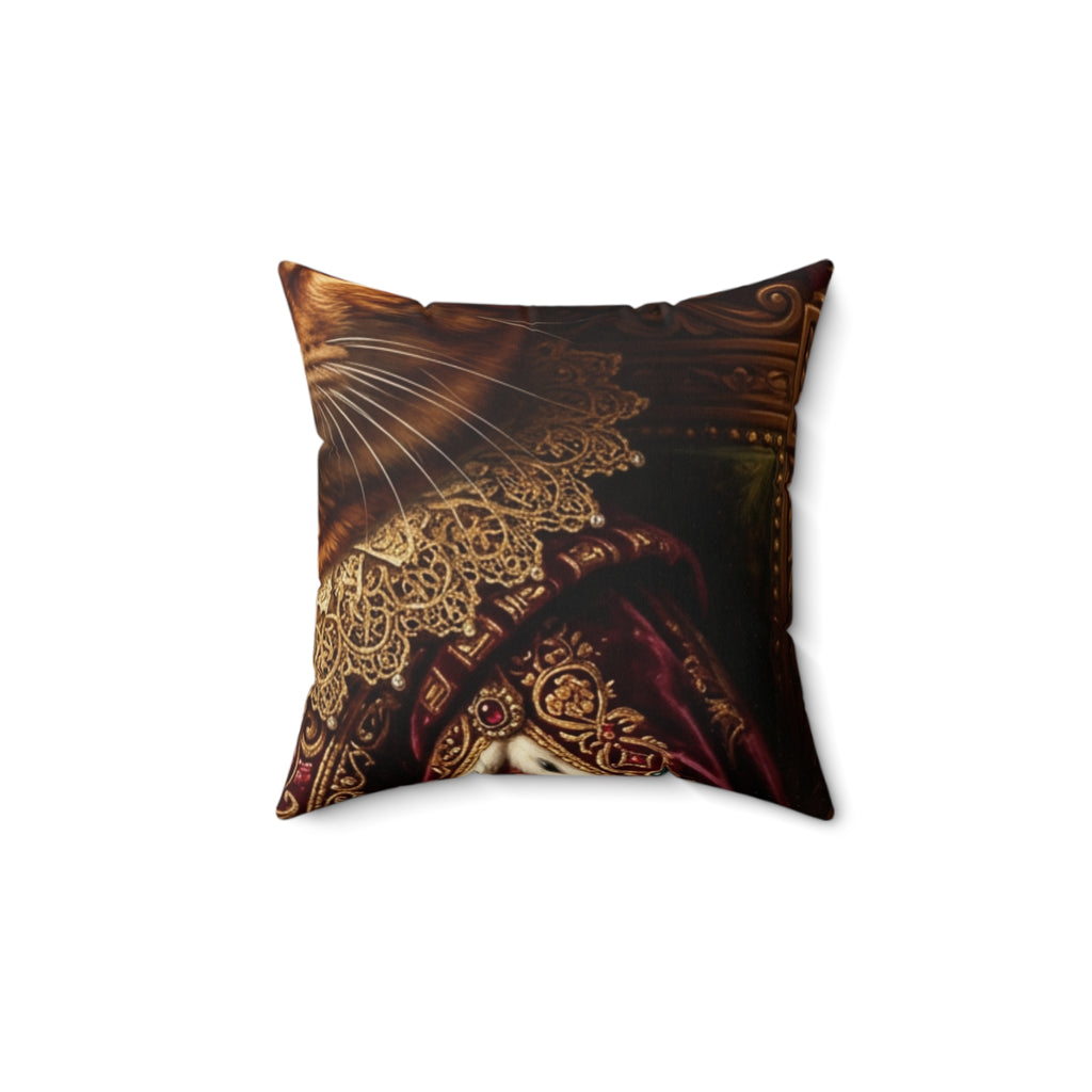 Custom Pet Portrait Pillow — Renaissance Royal