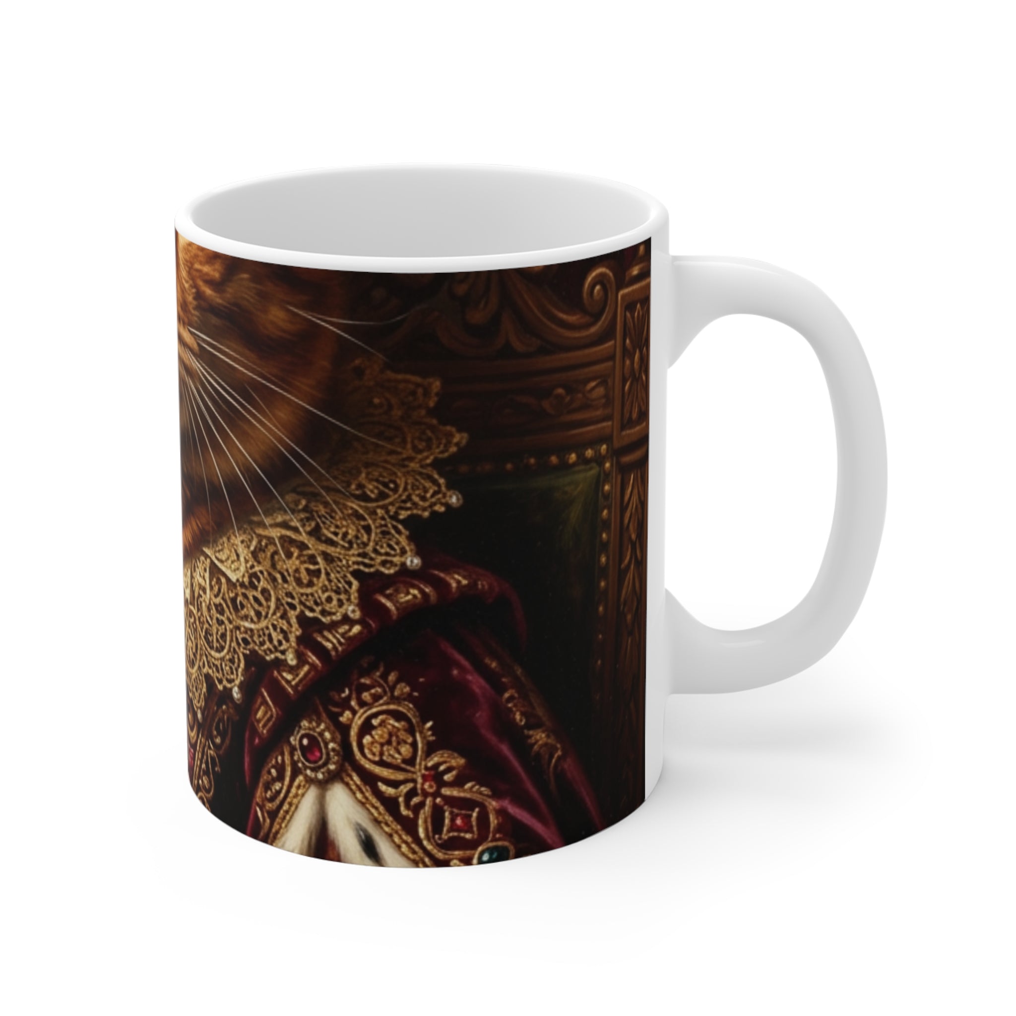 Custom Pet Portrait Mug — Renaissance Royal — 11oz