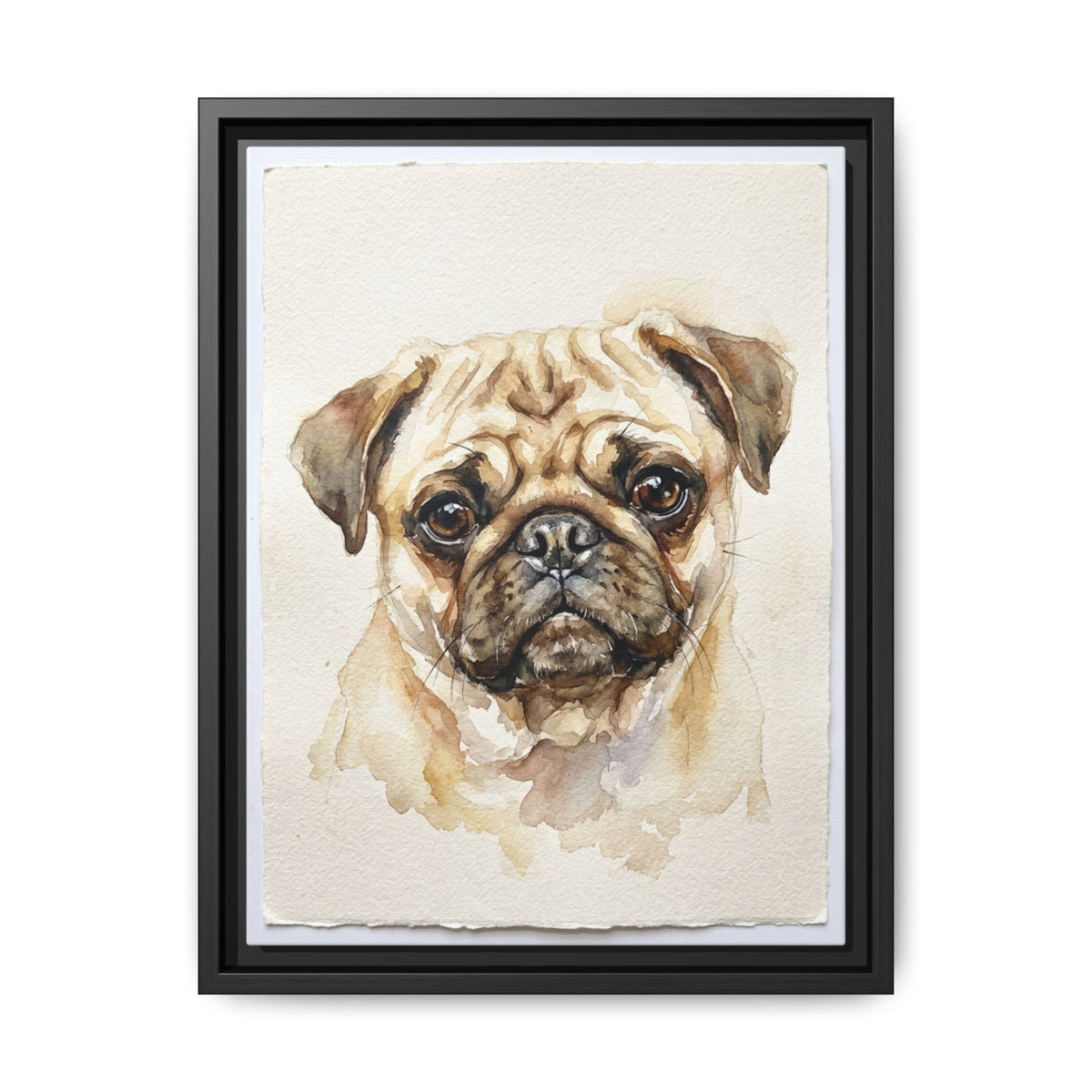Custom Pet Portrait — Watercolor — Framed Canvas