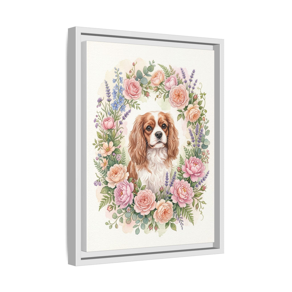 Custom Pet Portrait — Floral Garden — Framed Canvas