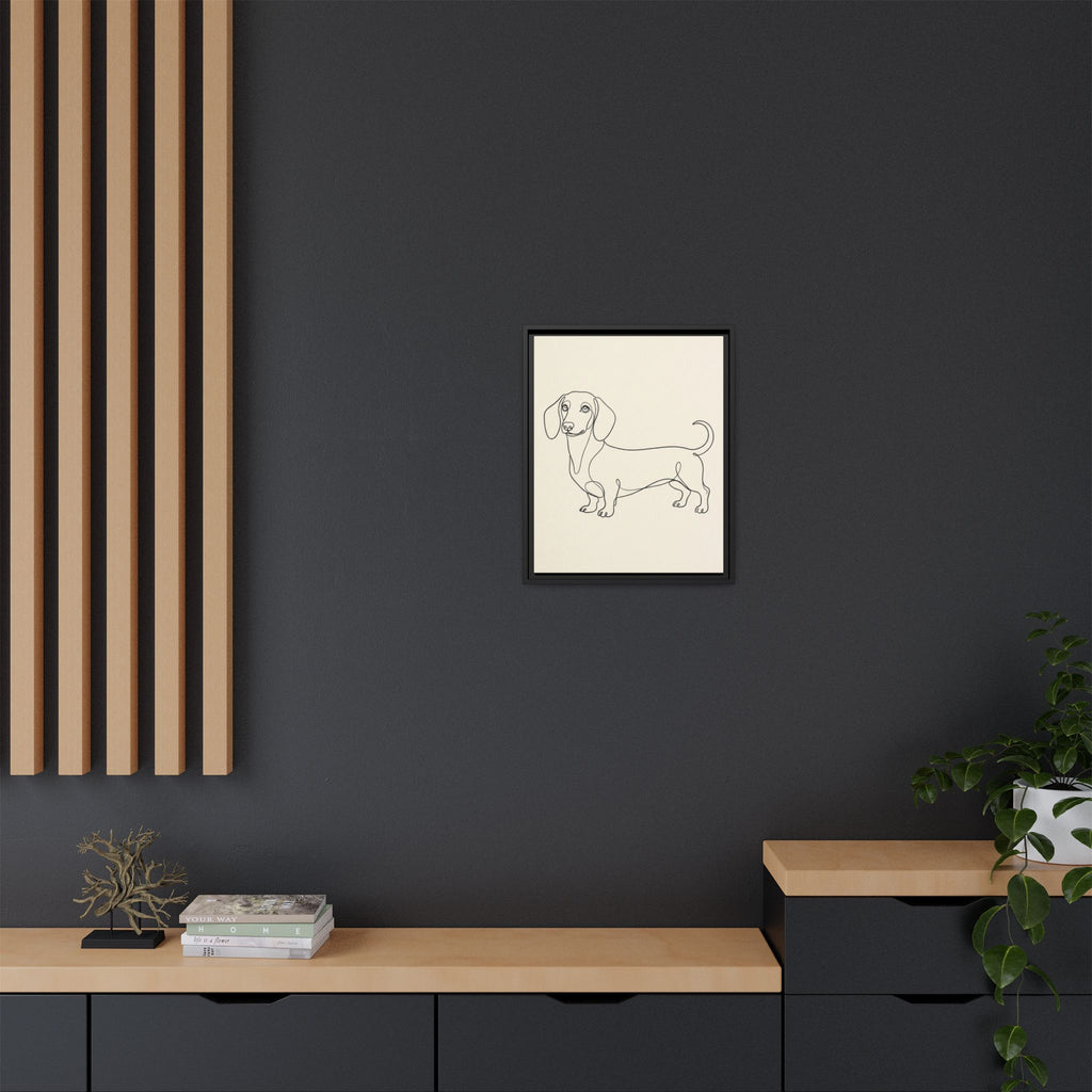 Custom Pet Portrait — Minimalist Line Art — Framed Canvas