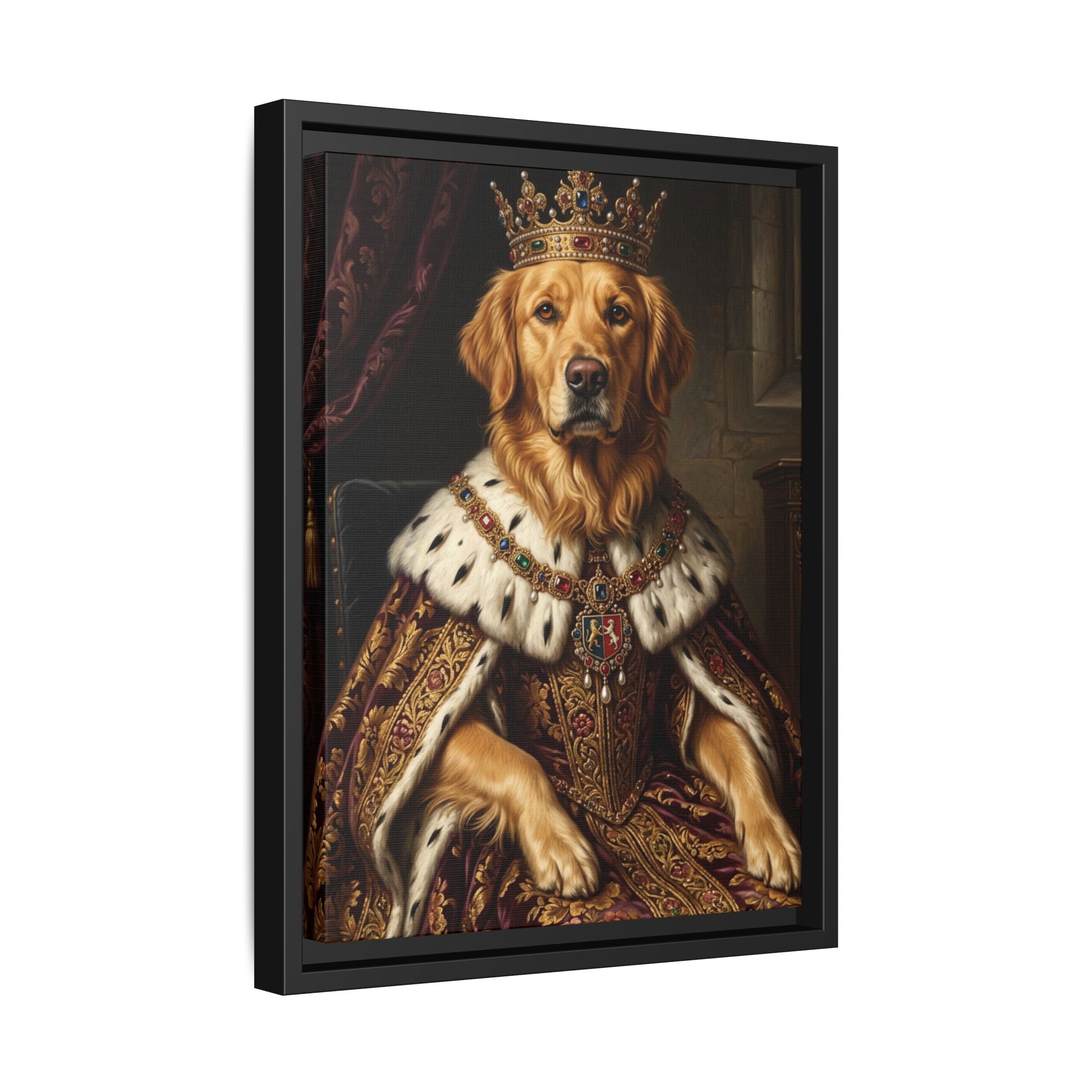 Custom Pet Portrait — Renaissance Royal — Framed Canvas