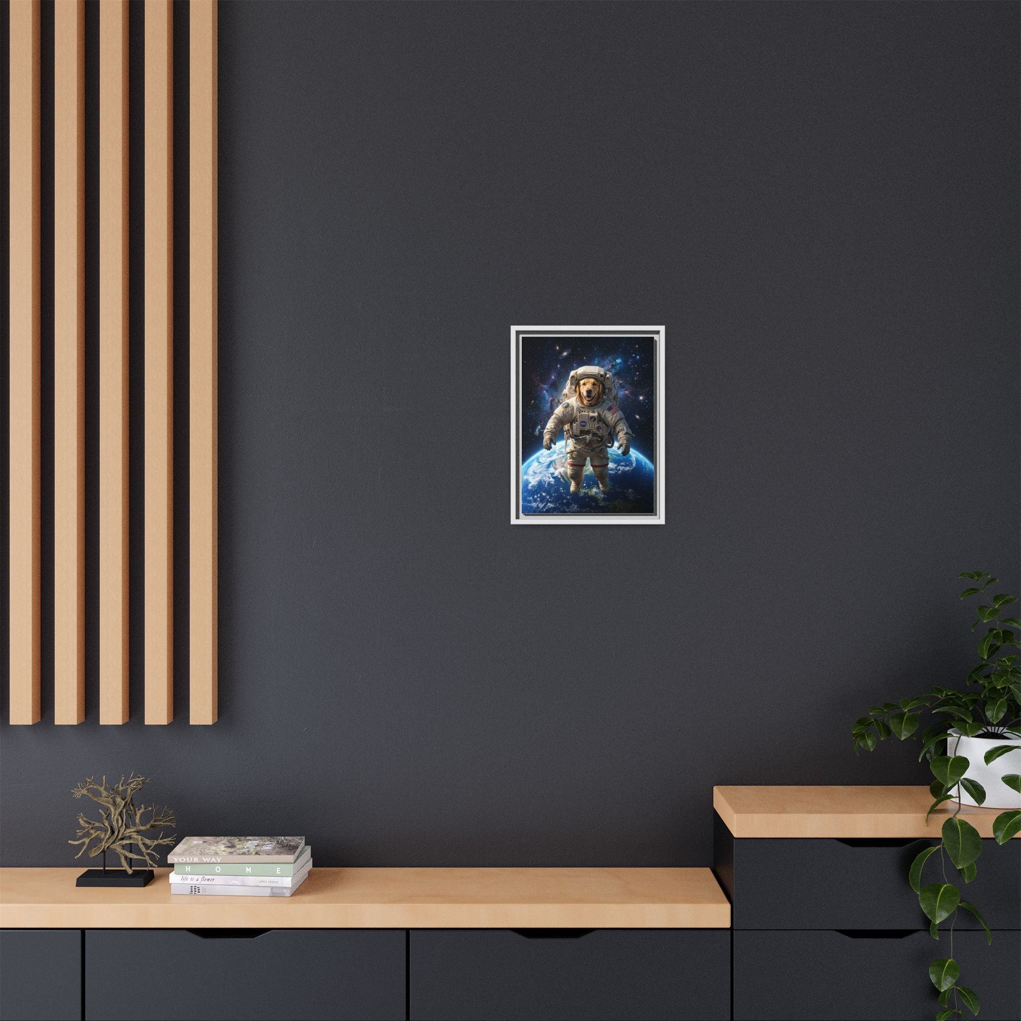 Custom Pet Portrait — Astronaut — Framed Canvas