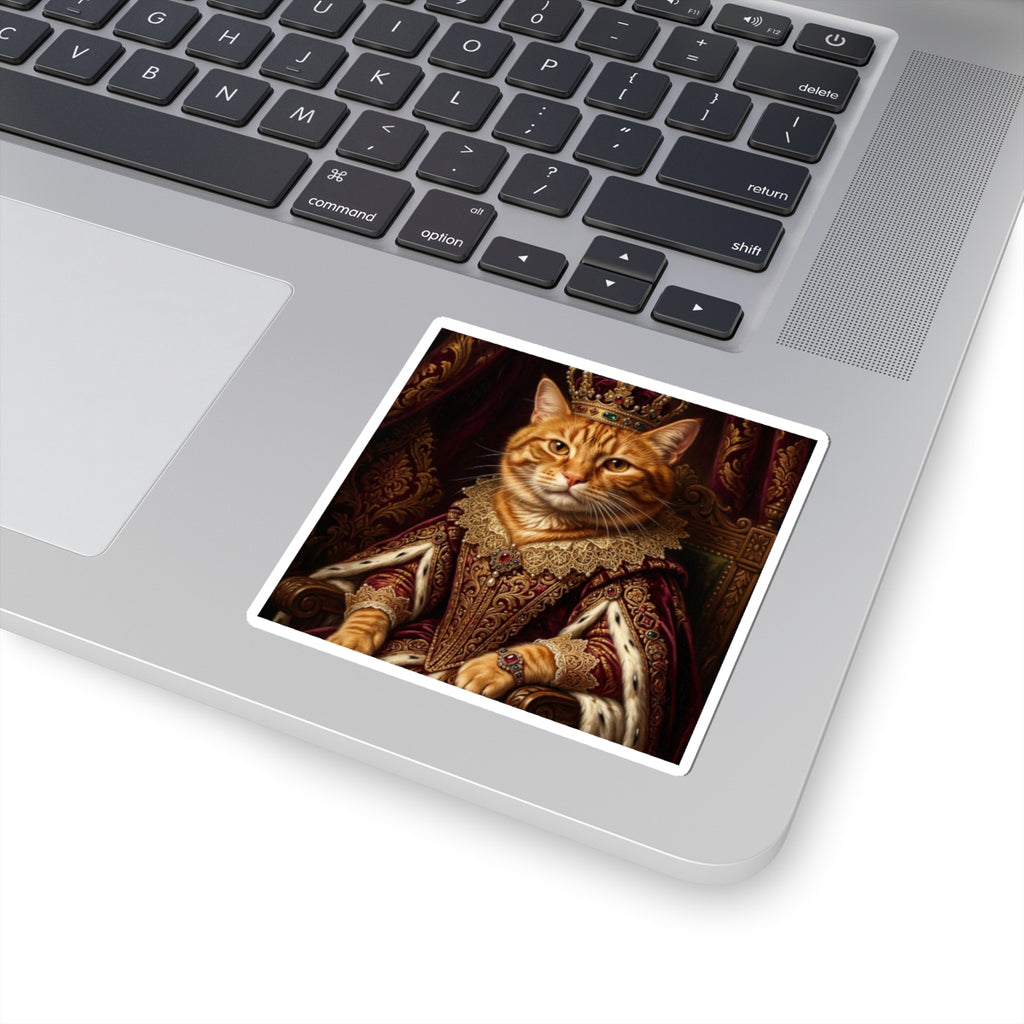 Custom Pet Portrait Stickers — Renaissance Royal — Kiss-Cut