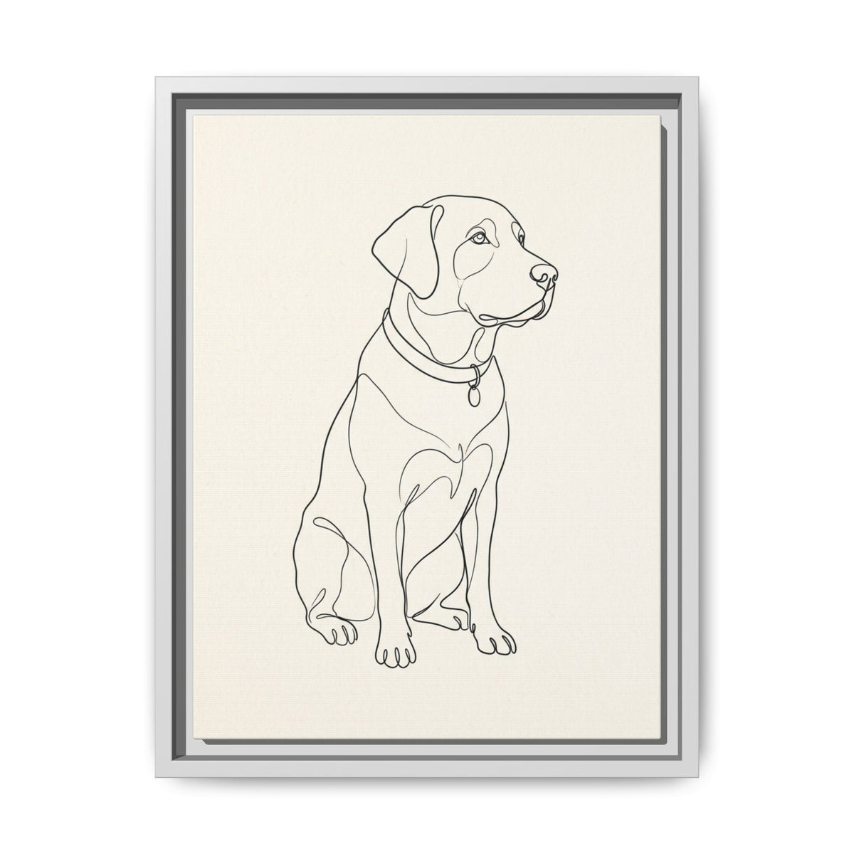 Custom Pet Portrait — Minimalist Line Art — Framed Canvas