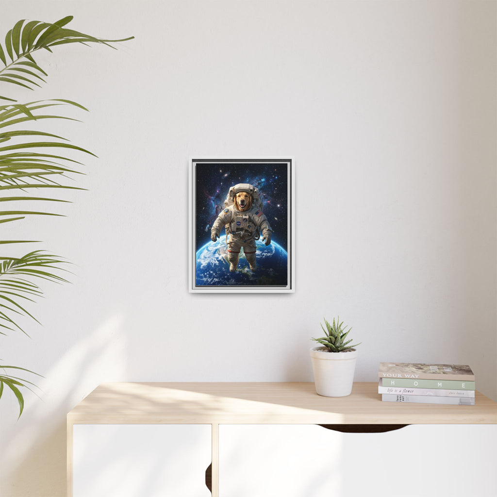 Custom Pet Portrait — Astronaut — Framed Canvas