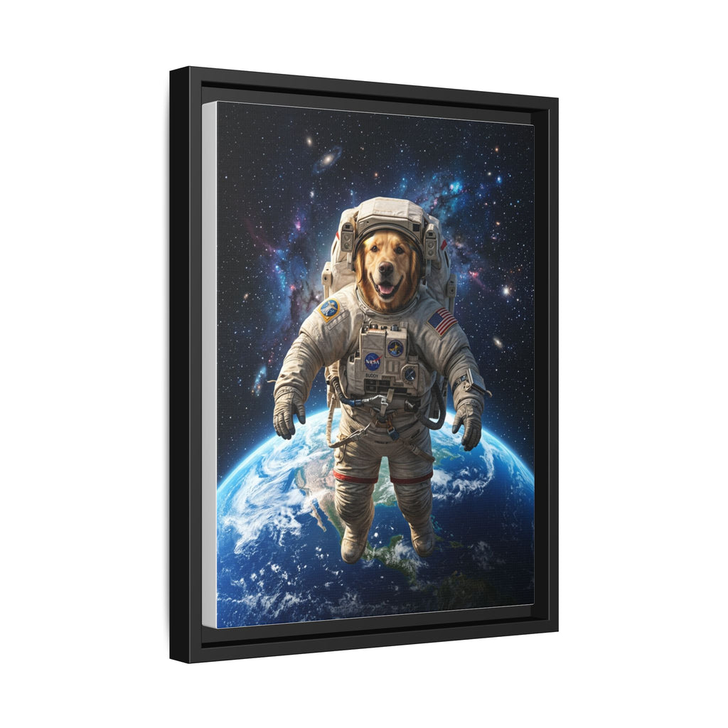 Custom Pet Portrait — Astronaut — Framed Canvas
