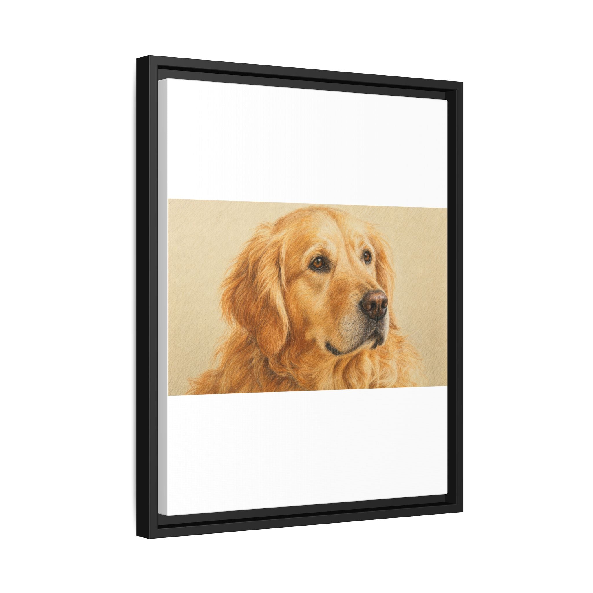 Custom Pet Portrait — Colored Pencil Sketch — Framed Canvas