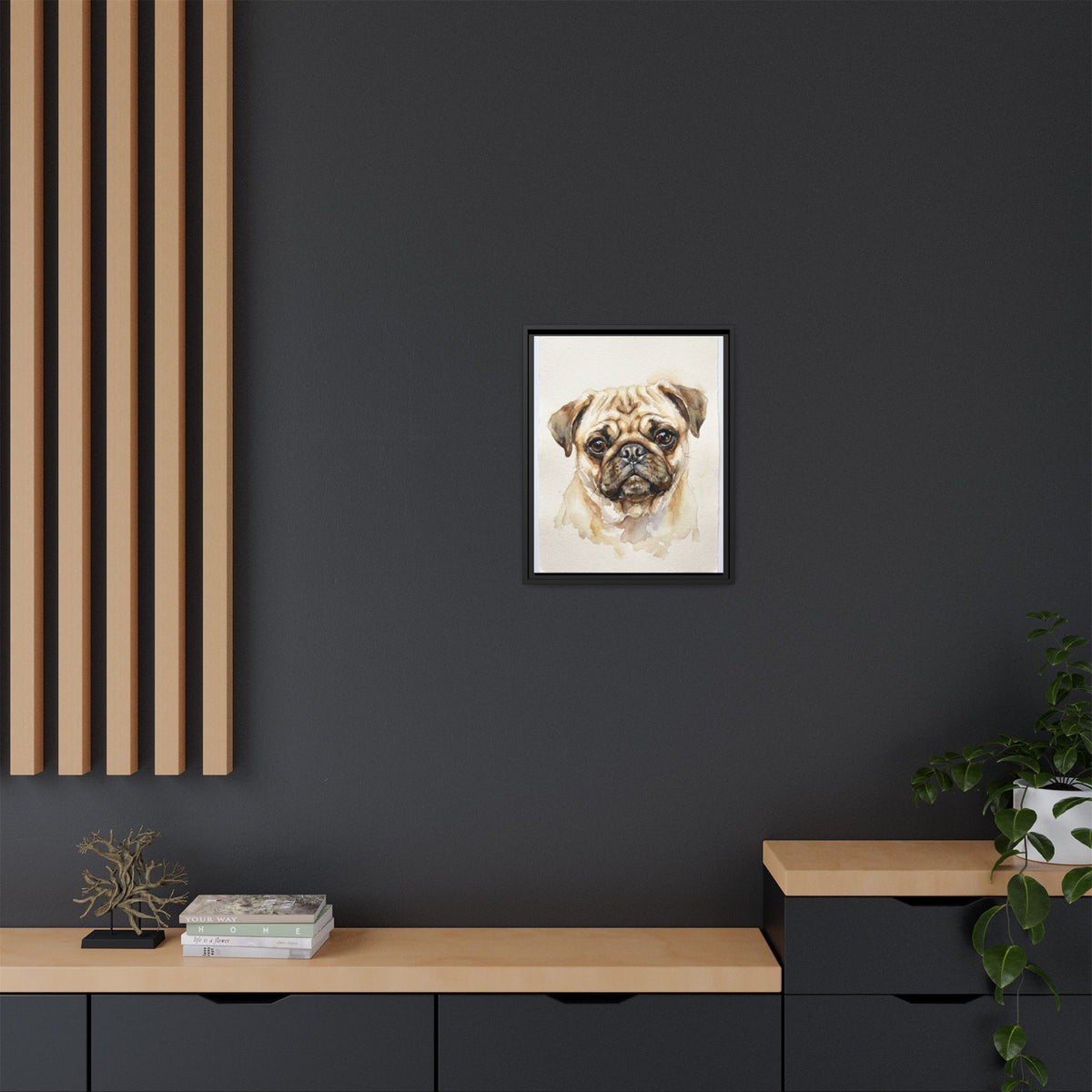 Custom Pet Portrait — Watercolor — Framed Canvas
