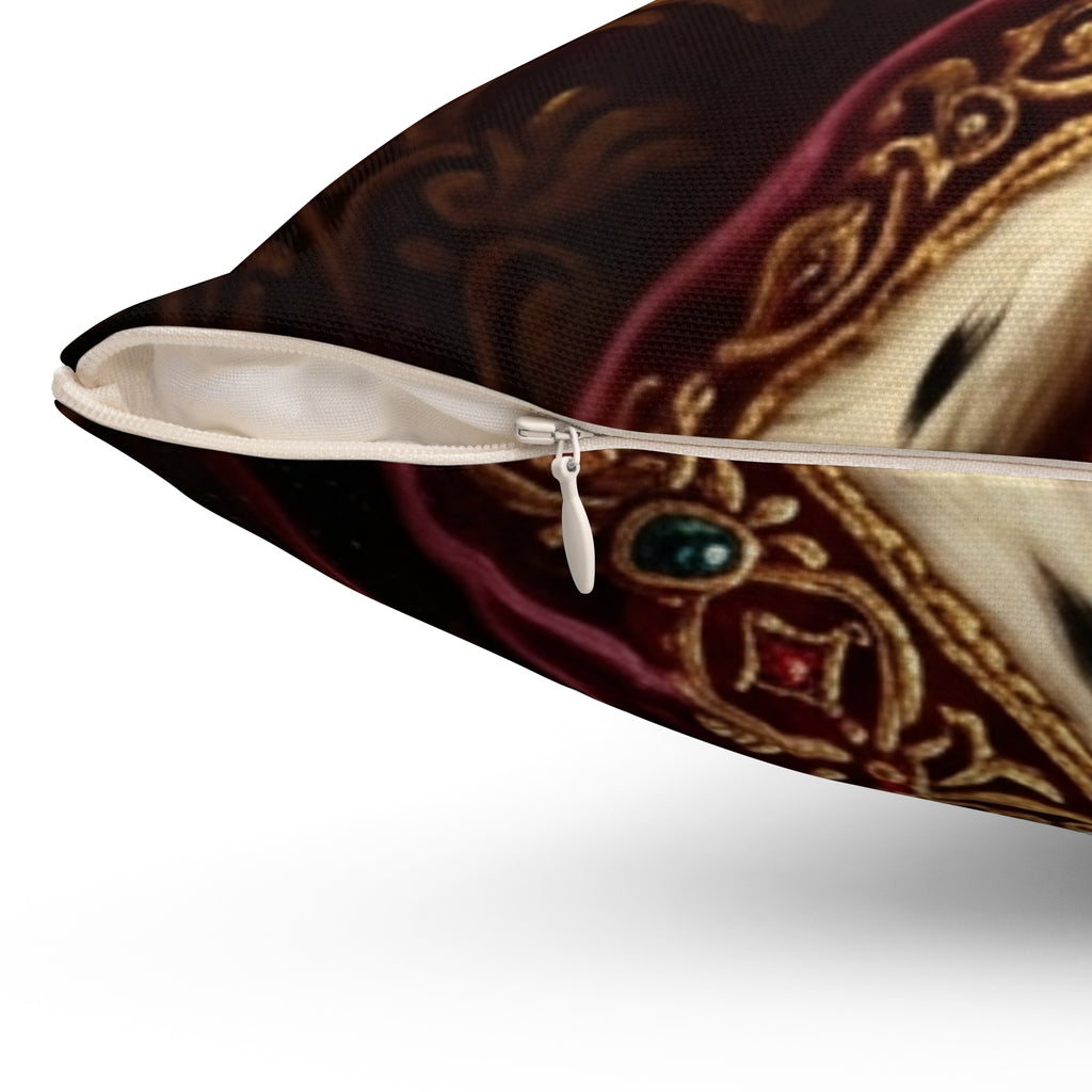 Custom Pet Portrait Pillow — Renaissance Royal