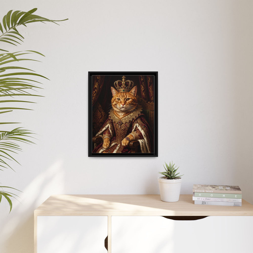 Custom Pet Portrait — Royal Knight — Framed Canvas