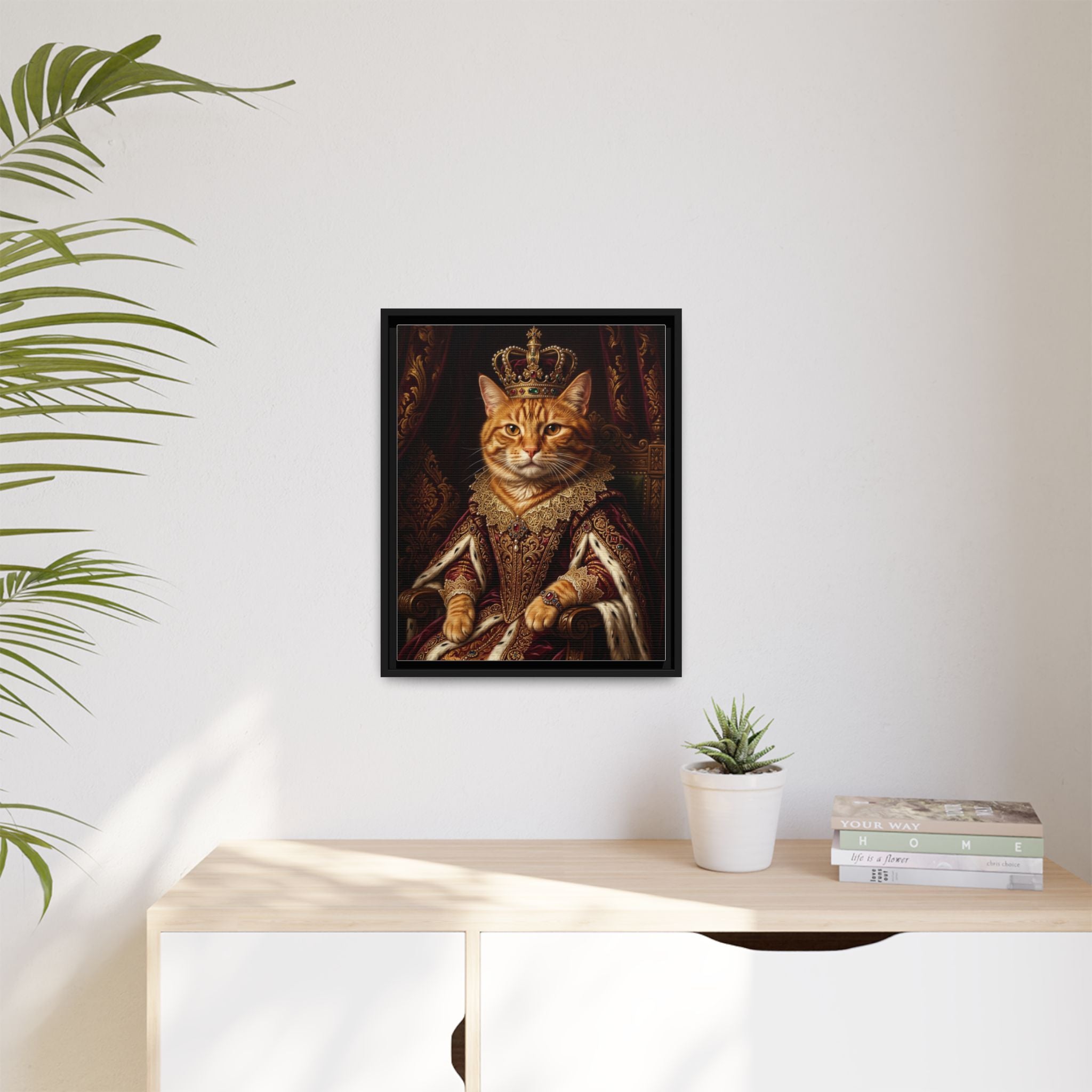 Custom Pet Portrait — Royal Knight — Framed Canvas
