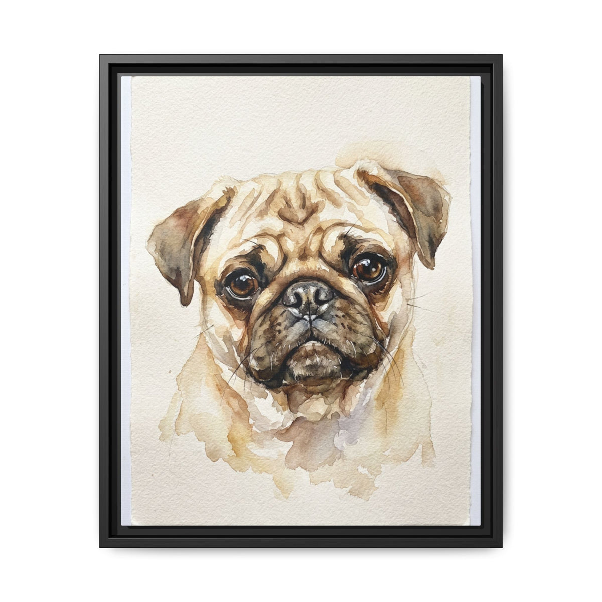Custom Pet Portrait — Watercolor — Framed Canvas