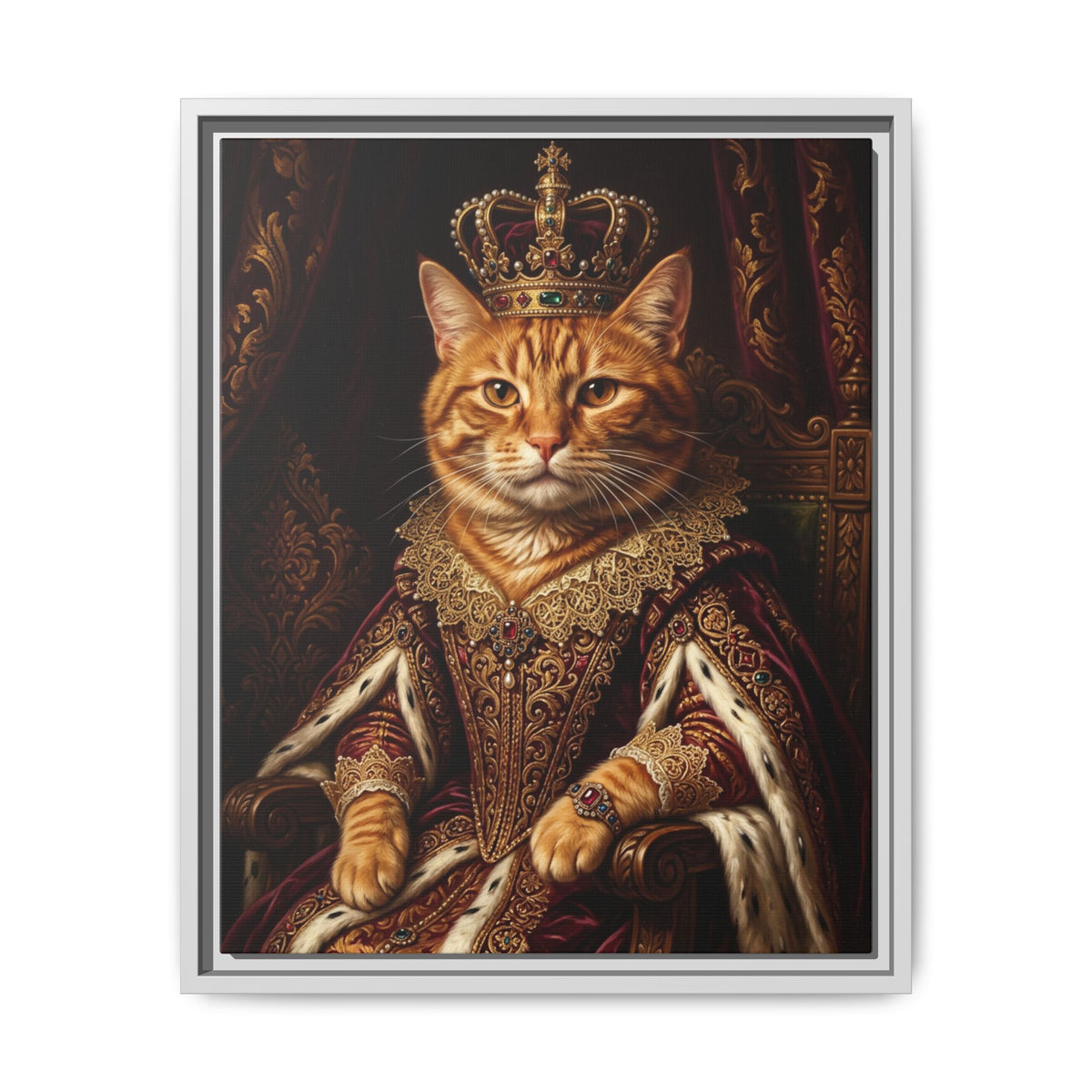 Custom Pet Portrait — Renaissance Royal — Framed Canvas