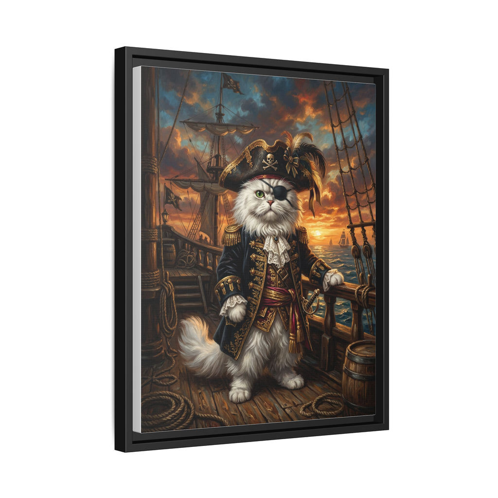 Custom Pet Portrait — Pirate Captain — Framed Canvas