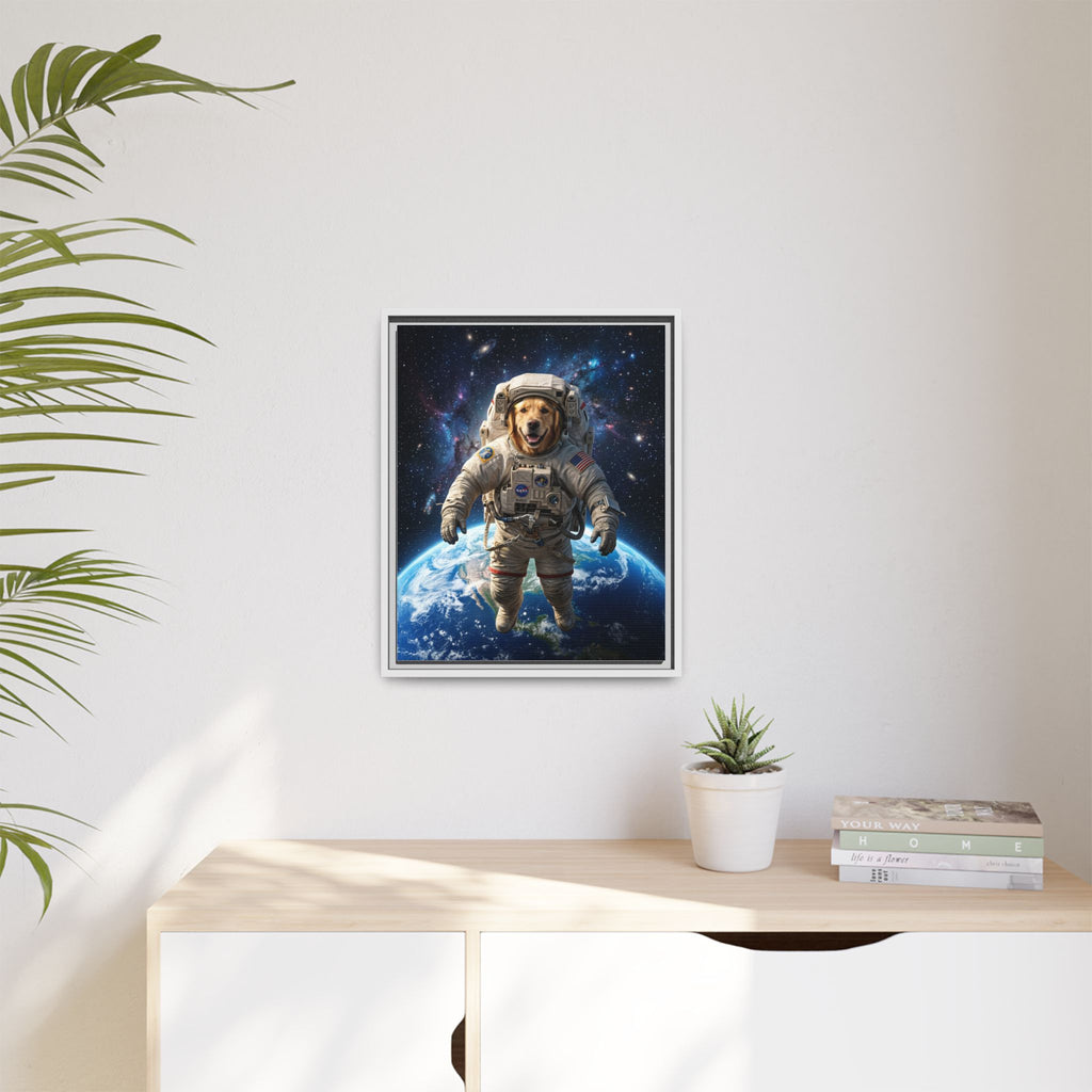Custom Pet Portrait — Astronaut — Framed Canvas