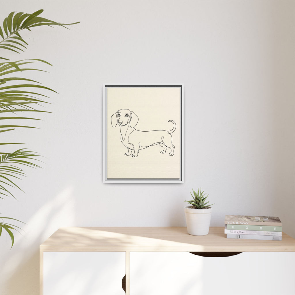 Custom Pet Portrait — Minimalist Line Art — Framed Canvas