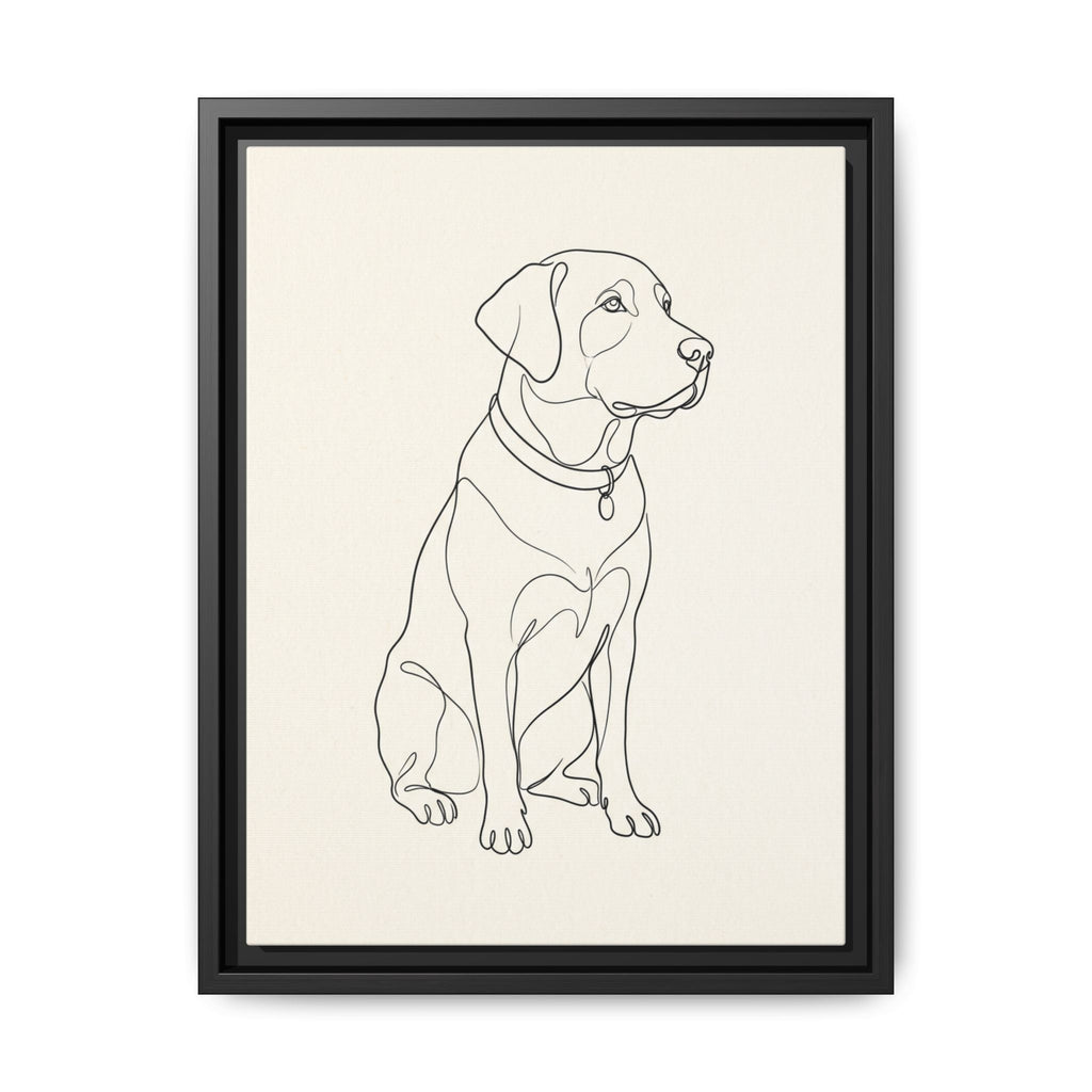 Custom Pet Portrait — Minimalist Line Art — Framed Canvas