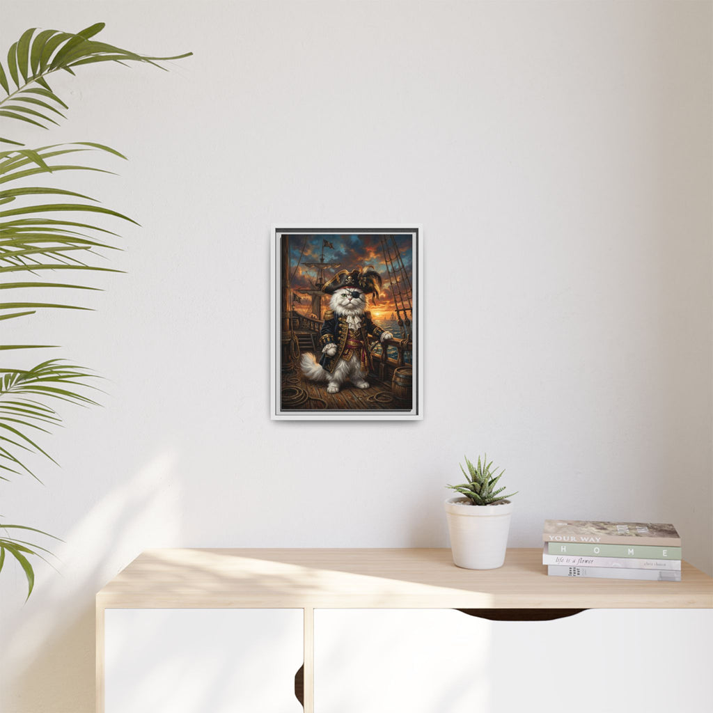 Custom Pet Portrait — Pirate Captain — Framed Canvas