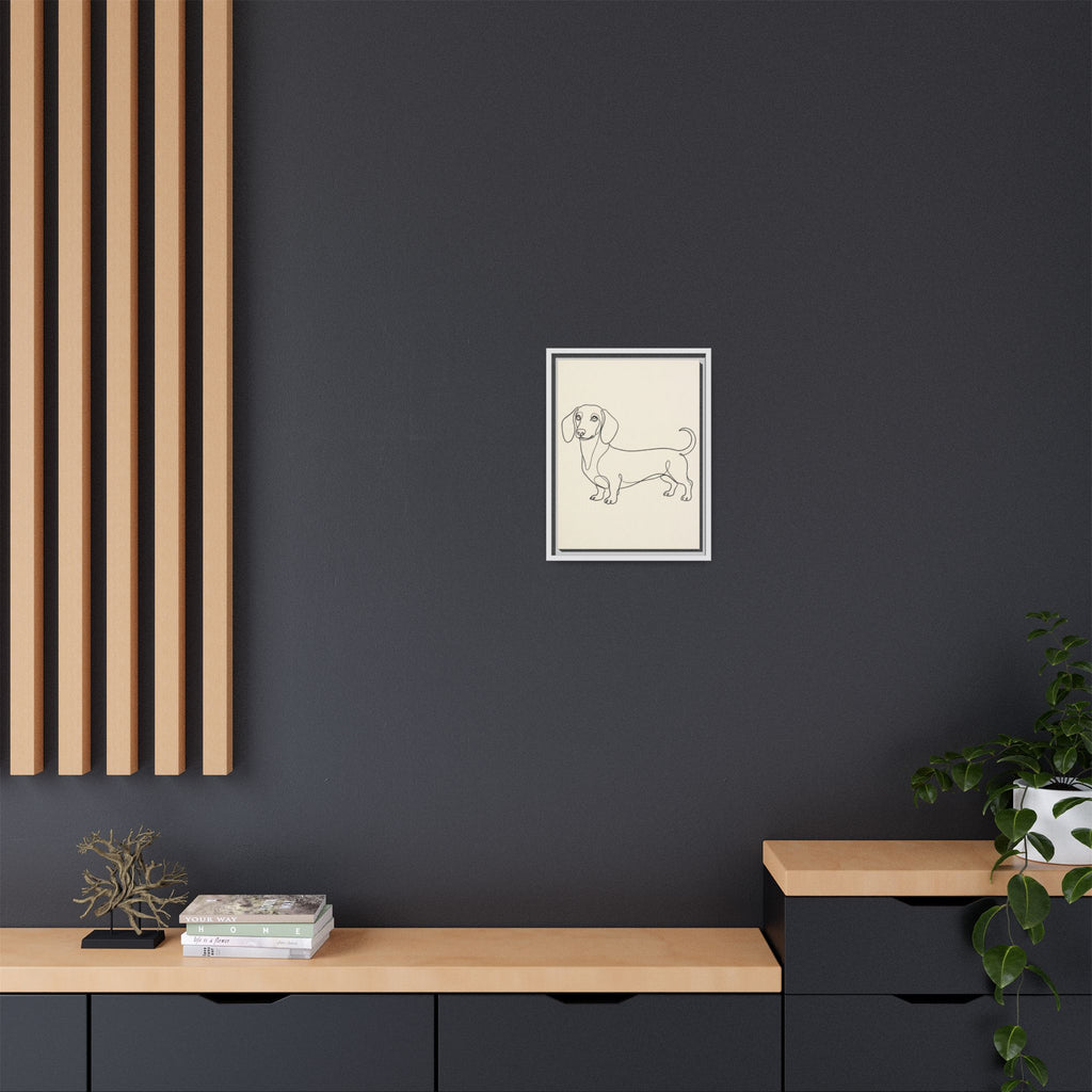 Custom Pet Portrait — Minimalist Line Art — Framed Canvas
