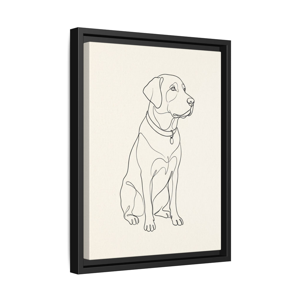 Custom Pet Portrait — Minimalist Line Art — Framed Canvas