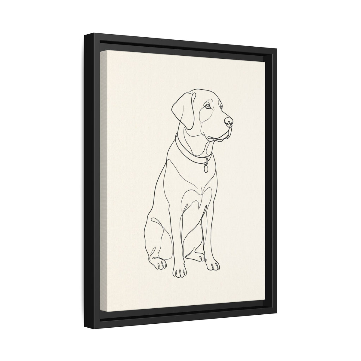 Custom Pet Portrait — Minimalist Line Art — Framed Canvas