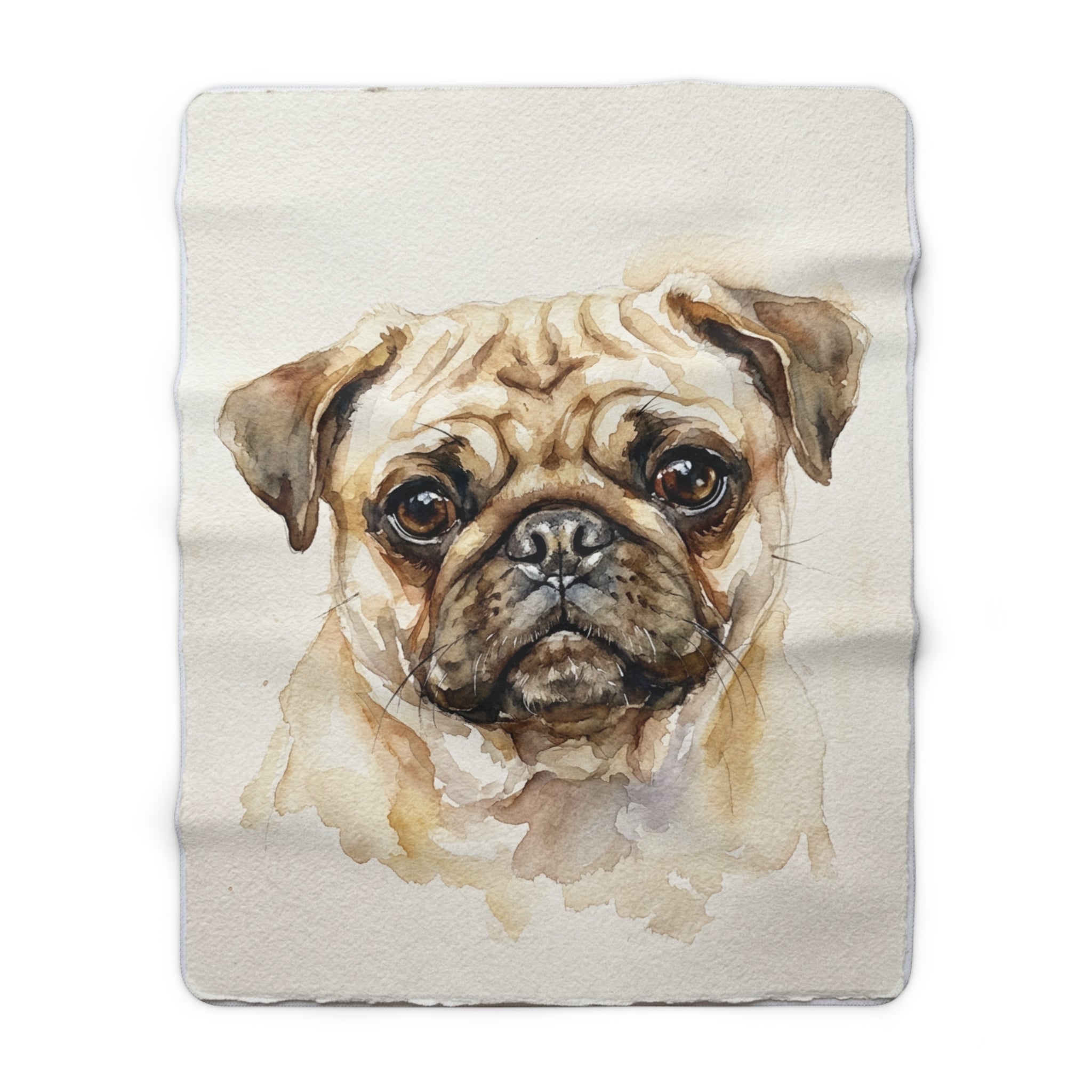 Custom Pet Portrait Blanket — Watercolor — Sherpa Fleece