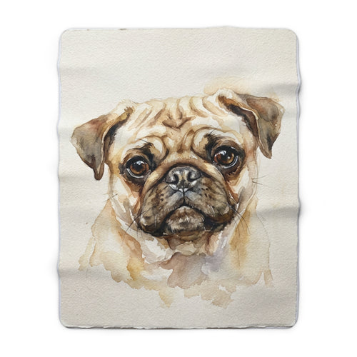 Custom Pet Portrait Blanket — Watercolor — Sherpa Fleece