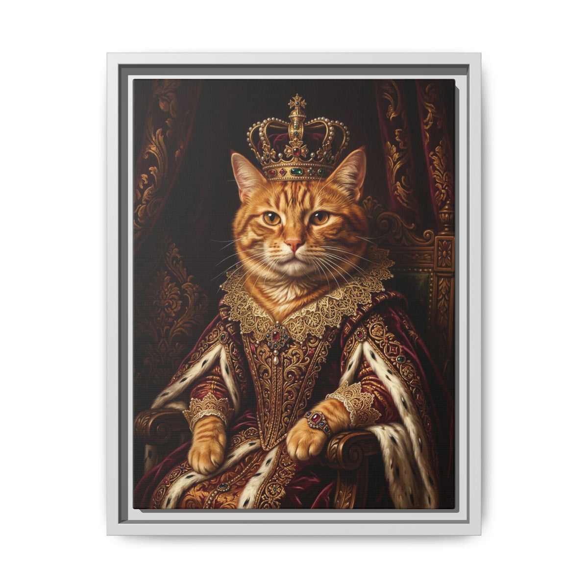 Custom Pet Portrait — Renaissance Royal — Framed Canvas