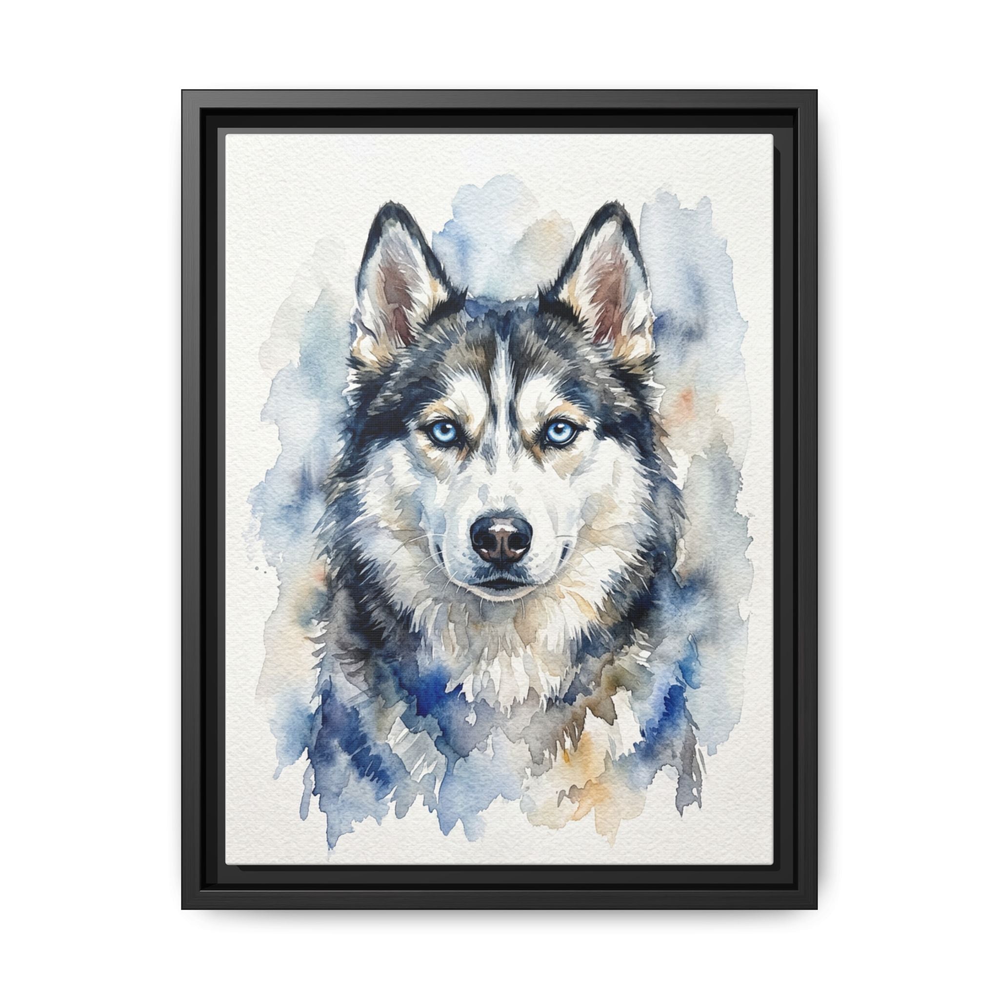 Memorial Pet Portrait — Gentle Watercolor — Framed Canvas