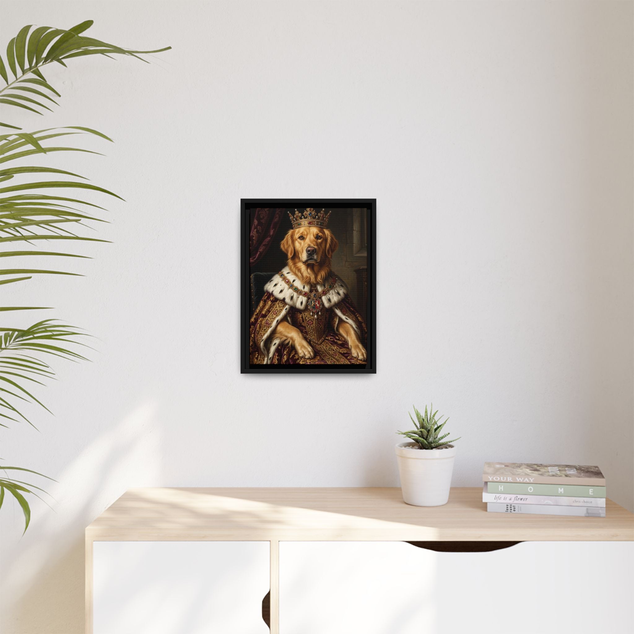 Custom Pet Portrait — Renaissance Royal — Framed Canvas