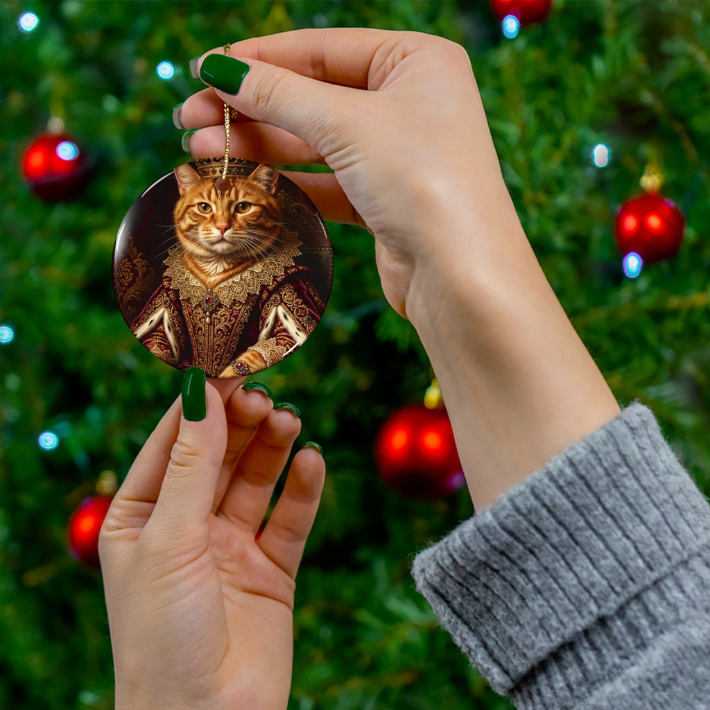 Custom Pet Portrait Ornament — Renaissance Royal