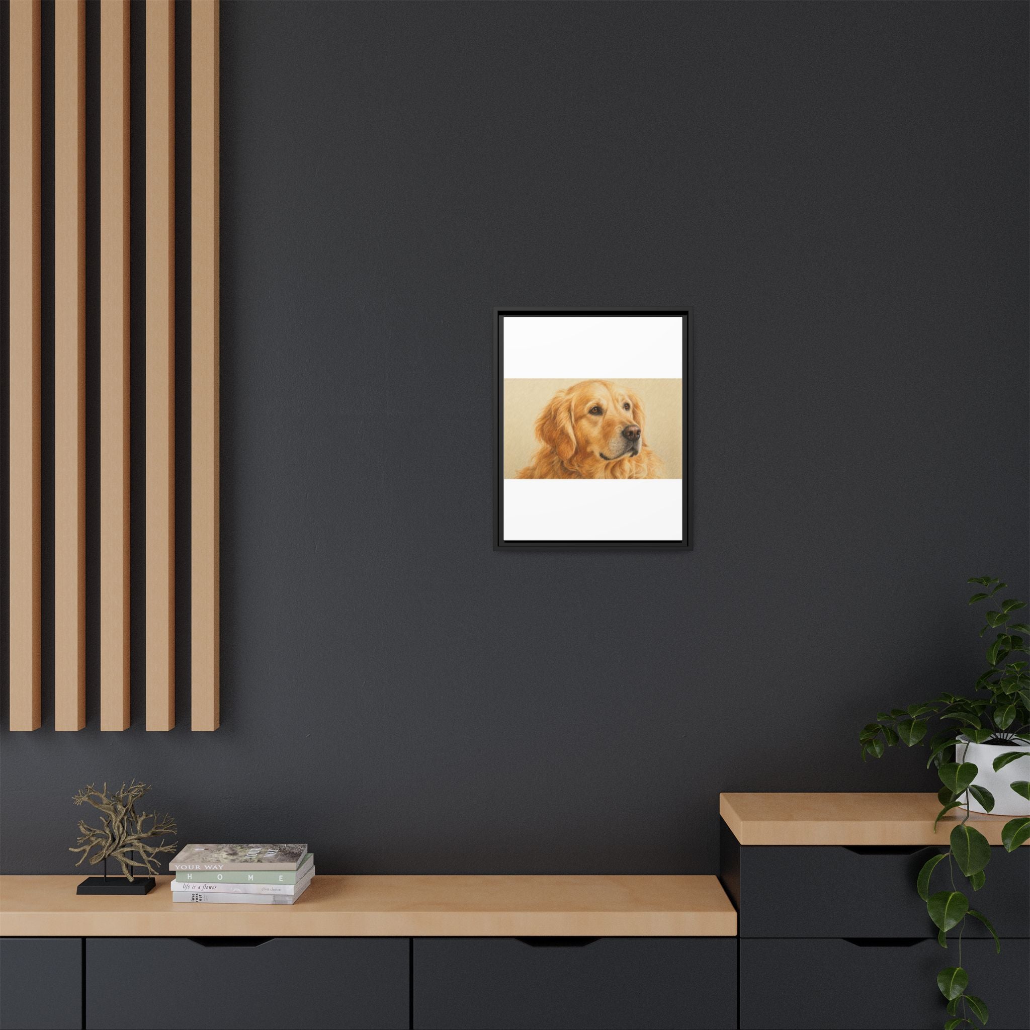 Custom Pet Portrait — Colored Pencil Sketch — Framed Canvas
