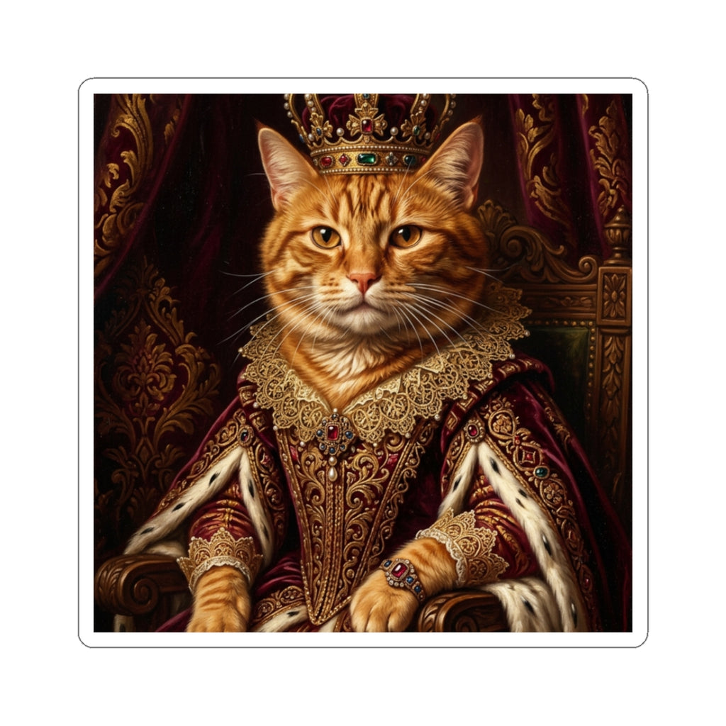 Custom Pet Portrait Stickers — Renaissance Royal — Kiss-Cut