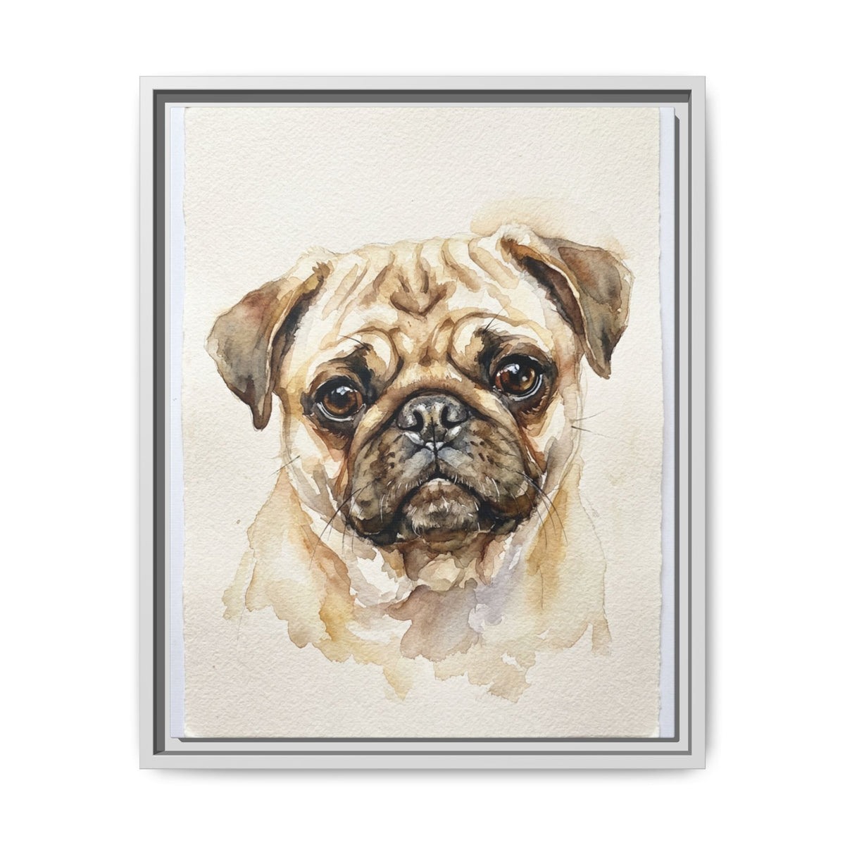 Custom Pet Portrait — Watercolor — Framed Canvas