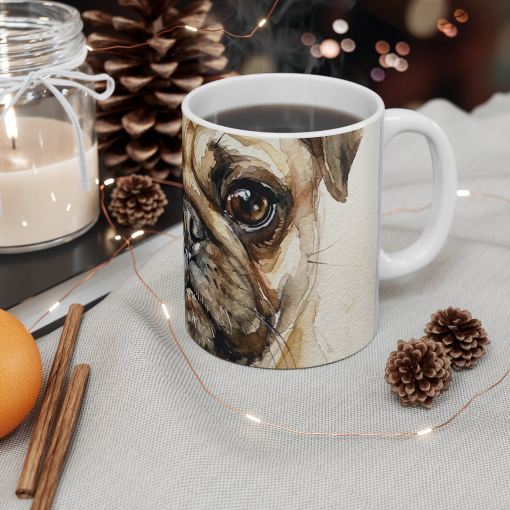 Custom Pet Portrait Mug — Watercolor — 11oz