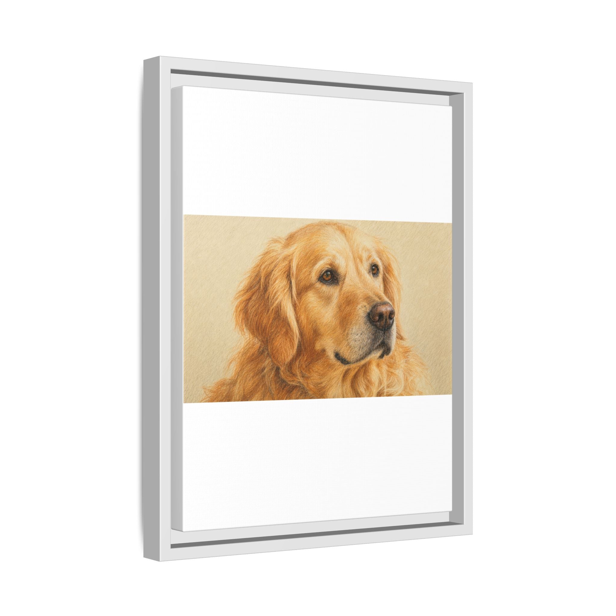 Custom Pet Portrait — Colored Pencil Sketch — Framed Canvas
