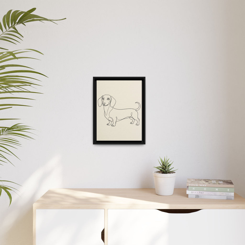 Custom Pet Portrait — Minimalist Line Art — Framed Canvas