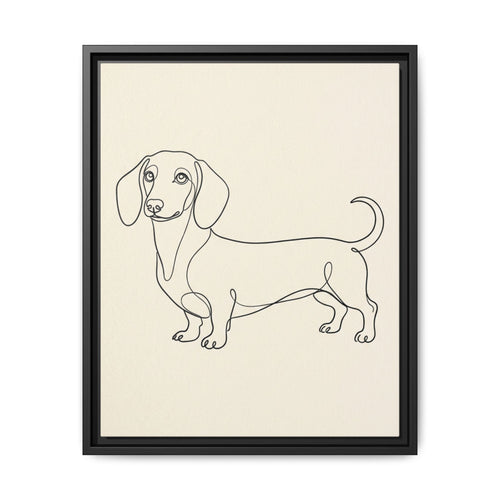 Custom Pet Portrait — Minimalist Line Art — Framed Canvas