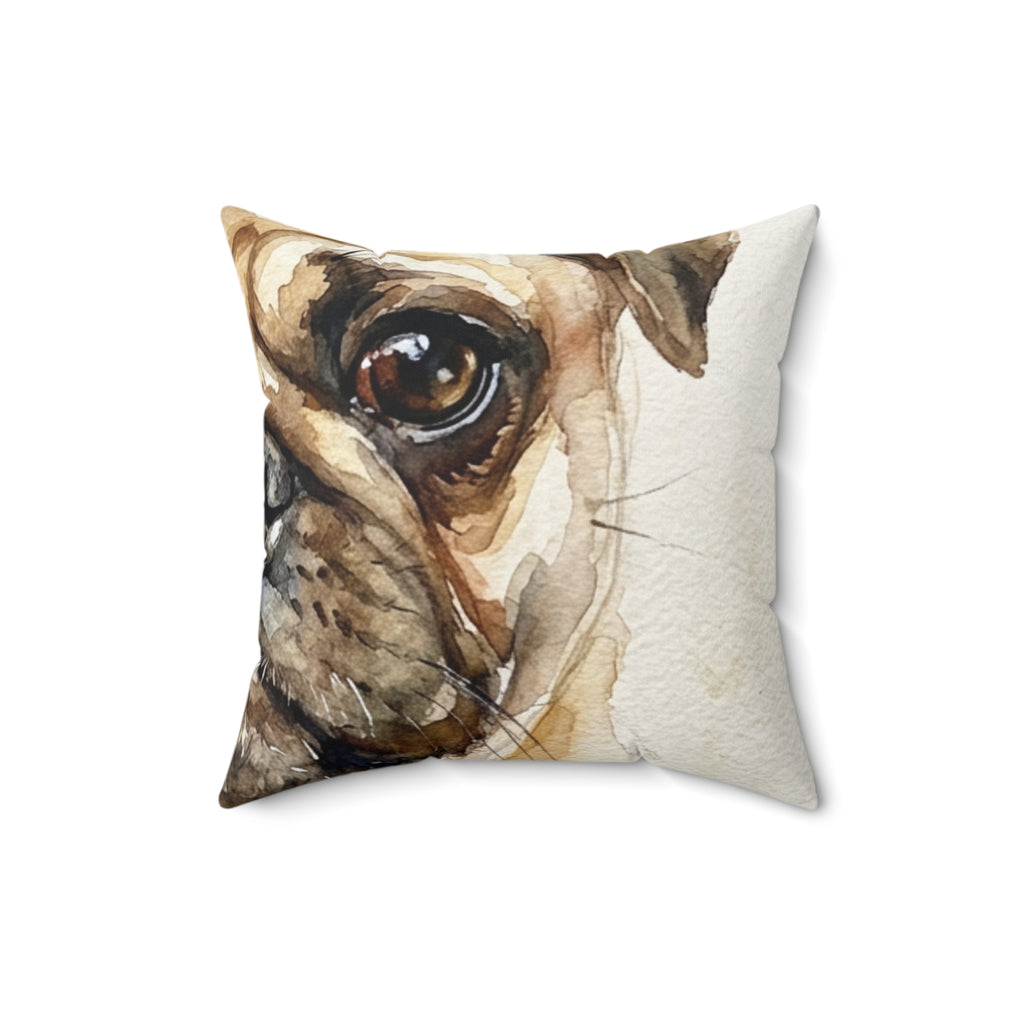 Custom Pet Portrait Pillow — Watercolor