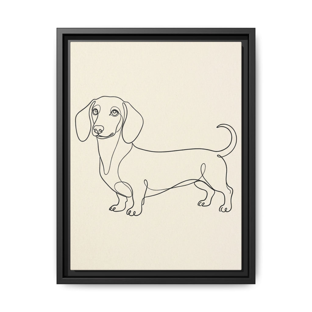 Custom Pet Portrait — Minimalist Line Art — Framed Canvas