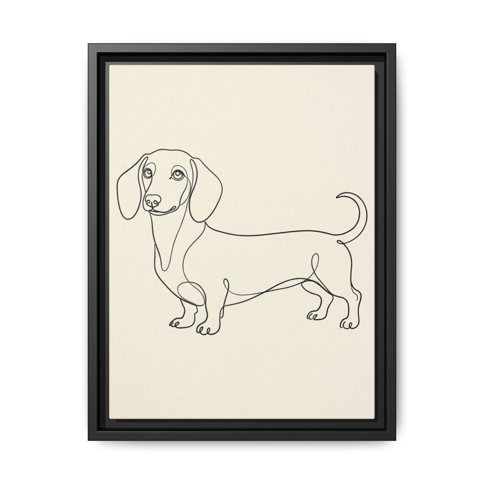 Custom Pet Portrait — Minimalist Line Art — Framed Canvas