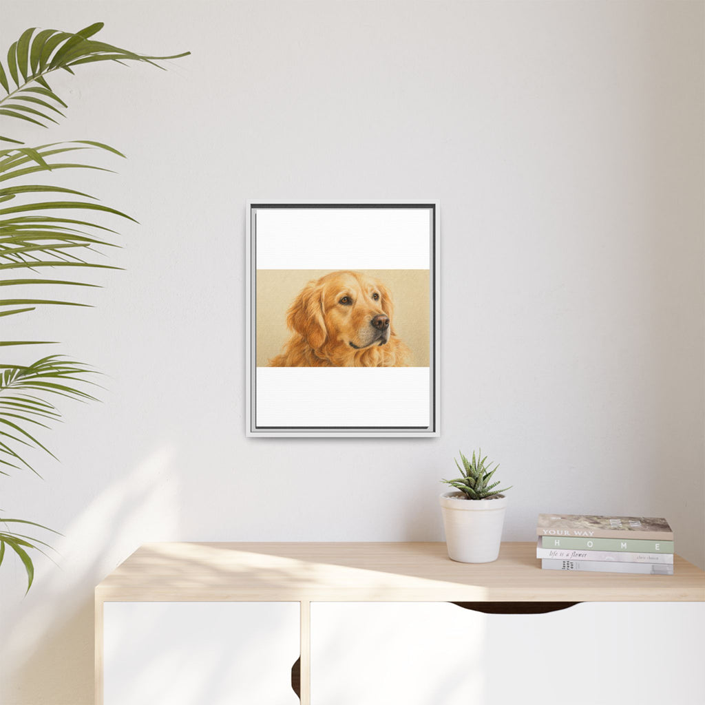 Custom Pet Portrait — Colored Pencil Sketch — Framed Canvas
