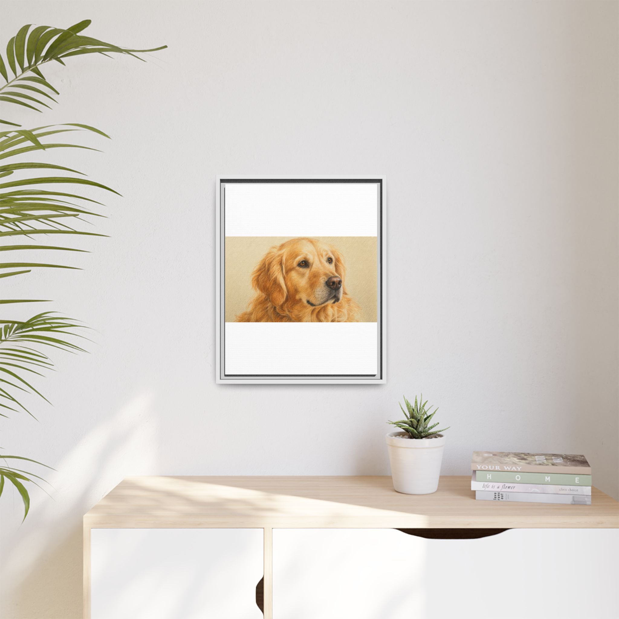 Custom Pet Portrait — Colored Pencil Sketch — Framed Canvas
