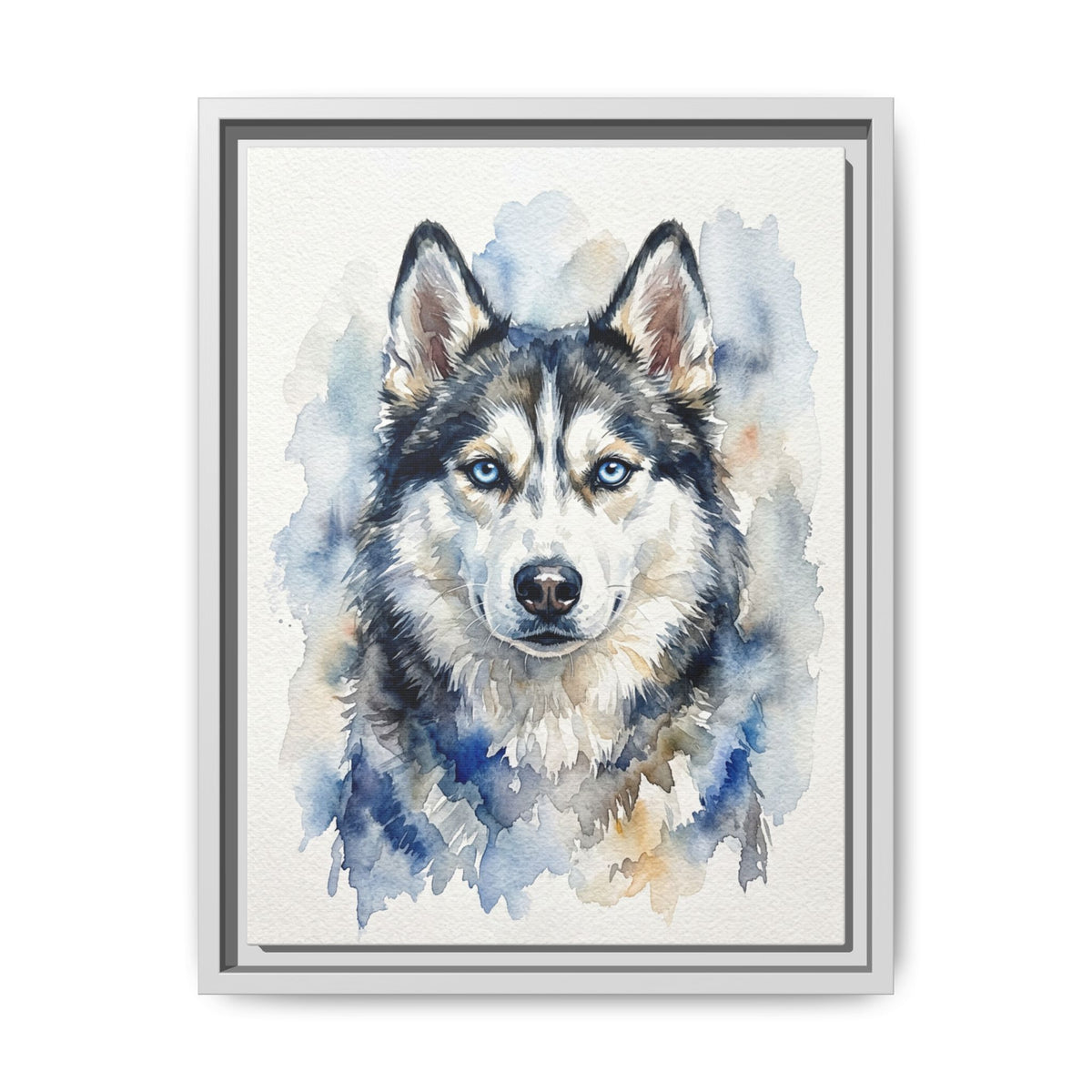 Memorial Pet Portrait — Gentle Watercolor — Framed Canvas