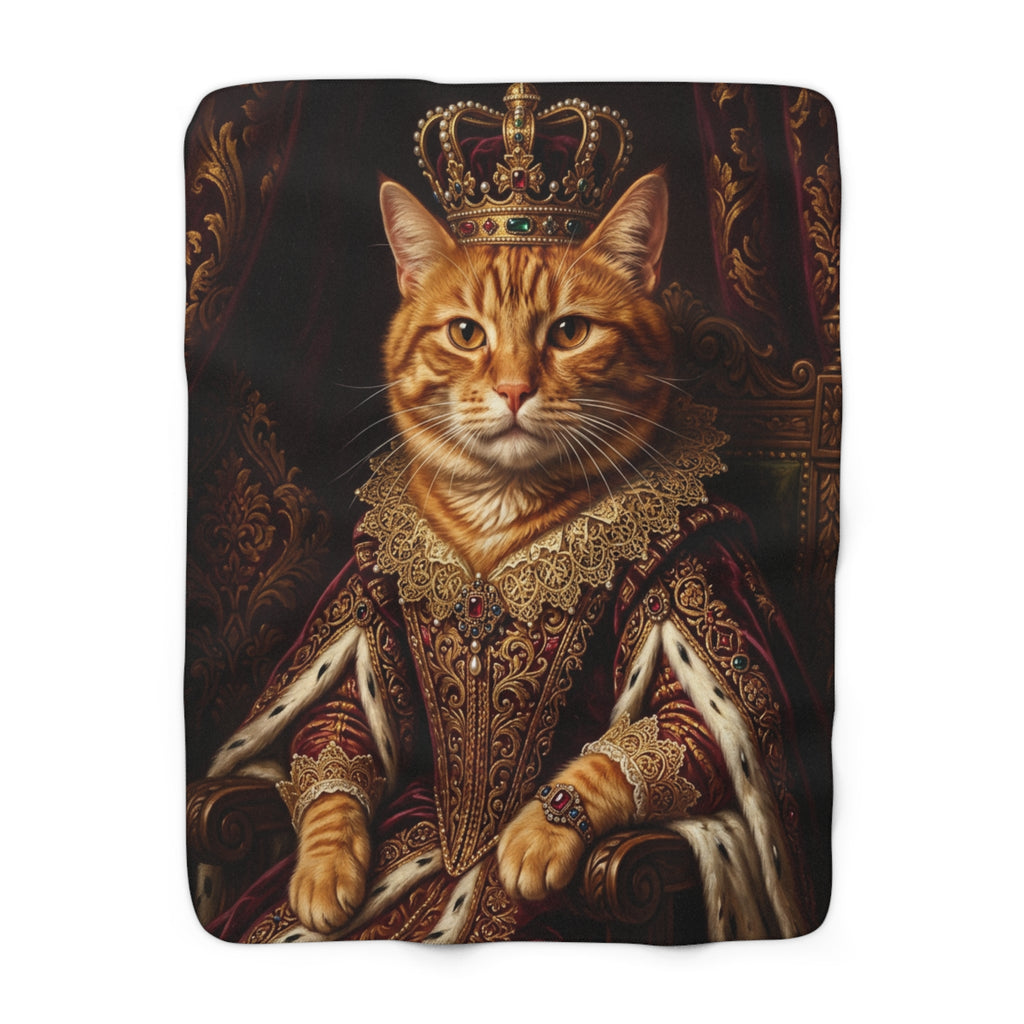 Custom Pet Portrait Blanket — Renaissance Royal — Sherpa Fleece