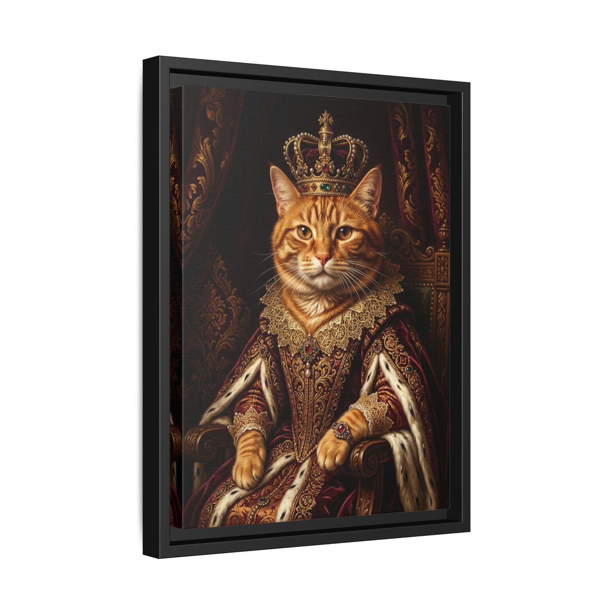 Custom Pet Portrait — Renaissance Royal — Framed Canvas