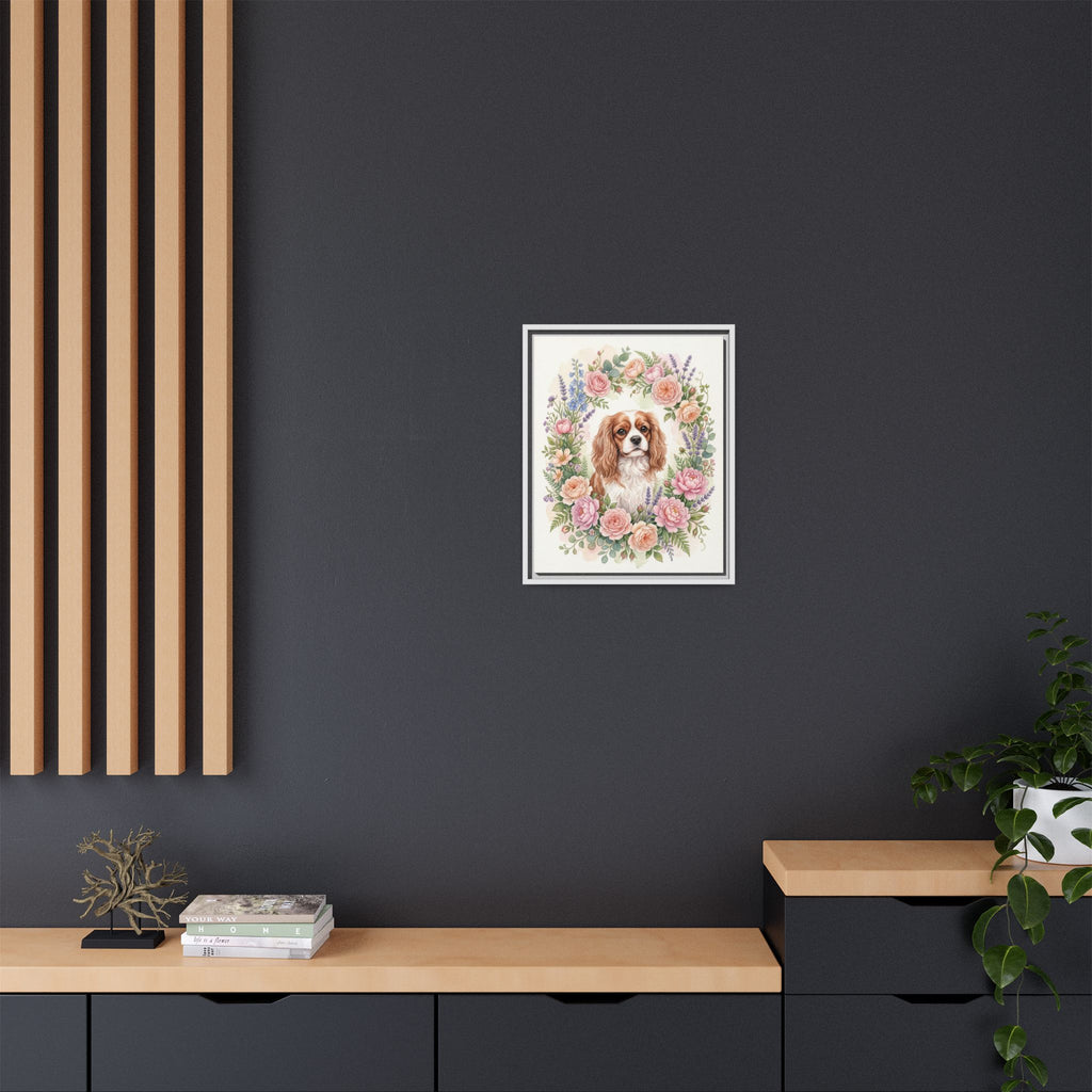 Custom Pet Portrait — Floral Garden — Framed Canvas